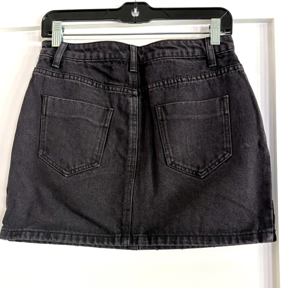 Mustard Seed Sequined Y2K style Denim Miniskirt black MEDIUM NWOT night out chic - Picture 8 of 11